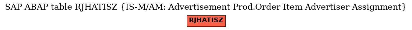 E-R Diagram for table RJHATISZ (IS-M/AM: Advertisement Prod.Order Item Advertiser Assignment)