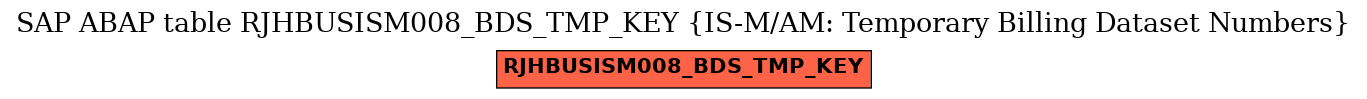 E-R Diagram for table RJHBUSISM008_BDS_TMP_KEY (IS-M/AM: Temporary Billing Dataset Numbers)