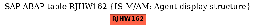 E-R Diagram for table RJHW162 (IS-M/AM: Agent display structure)