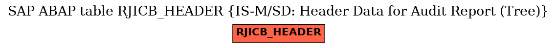 E-R Diagram for table RJICB_HEADER (IS-M/SD: Header Data for Audit Report (Tree))