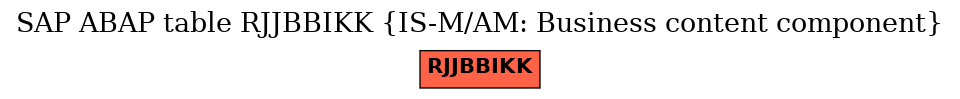 E-R Diagram for table RJJBBIKK (IS-M/AM: Business content component)