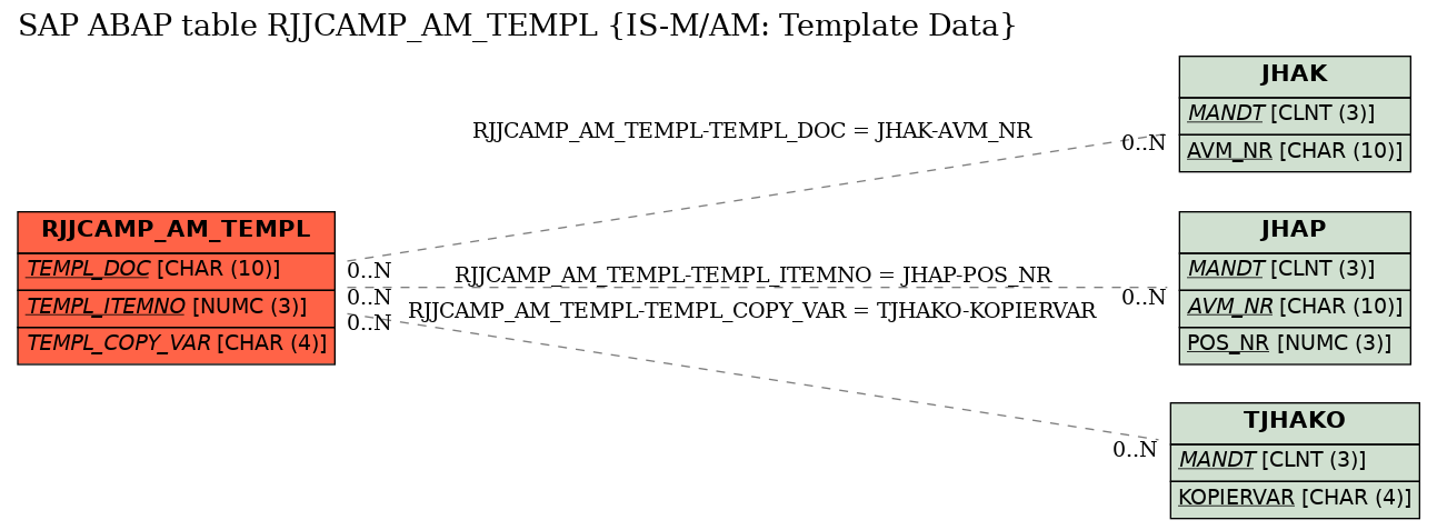 E-R Diagram for table RJJCAMP_AM_TEMPL (IS-M/AM: Template Data)