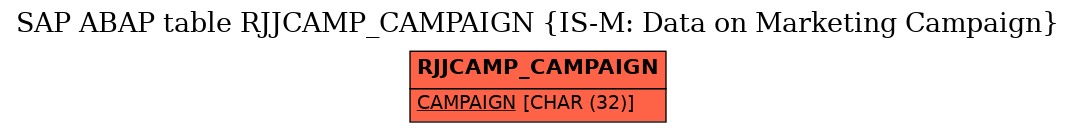 E-R Diagram for table RJJCAMP_CAMPAIGN (IS-M: Data on Marketing Campaign)