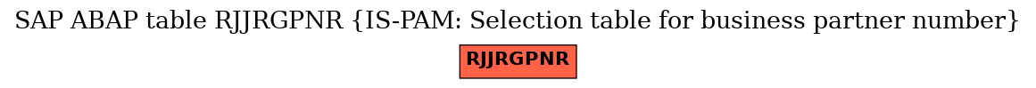 E-R Diagram for table RJJRGPNR (IS-PAM: Selection table for business partner number)