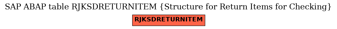 E-R Diagram for table RJKSDRETURNITEM (Structure for Return Items for Checking)