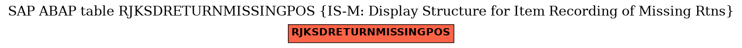 E-R Diagram for table RJKSDRETURNMISSINGPOS (IS-M: Display Structure for Item Recording of Missing Rtns)