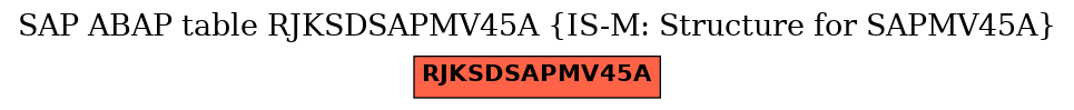 E-R Diagram for table RJKSDSAPMV45A (IS-M: Structure for SAPMV45A)