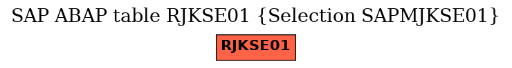 E-R Diagram for table RJKSE01 (Selection SAPMJKSE01)