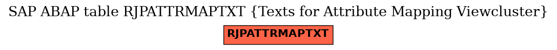 E-R Diagram for table RJPATTRMAPTXT (Texts for Attribute Mapping Viewcluster)