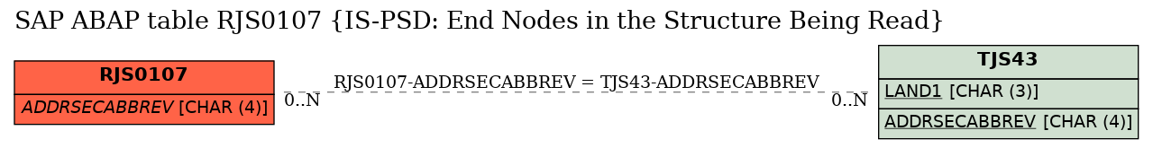 E-R Diagram for table RJS0107 (IS-PSD: End Nodes in the Structure Being Read)