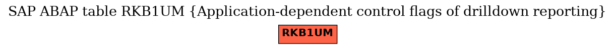 E-R Diagram for table RKB1UM (Application-dependent control flags of drilldown reporting)