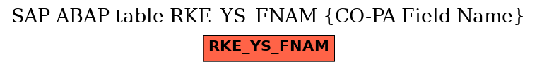 E-R Diagram for table RKE_YS_FNAM (CO-PA Field Name)