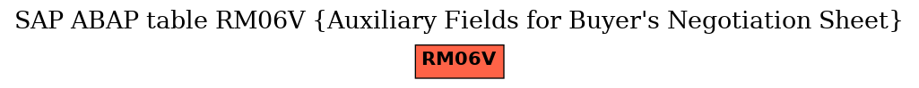 E-R Diagram for table RM06V (Auxiliary Fields for Buyer's Negotiation Sheet)