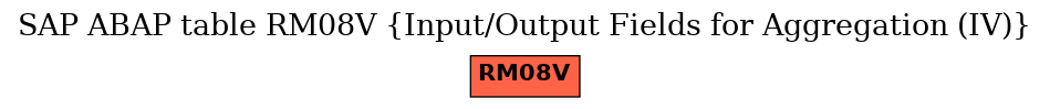 E-R Diagram for table RM08V (Input/Output Fields for Aggregation (IV))