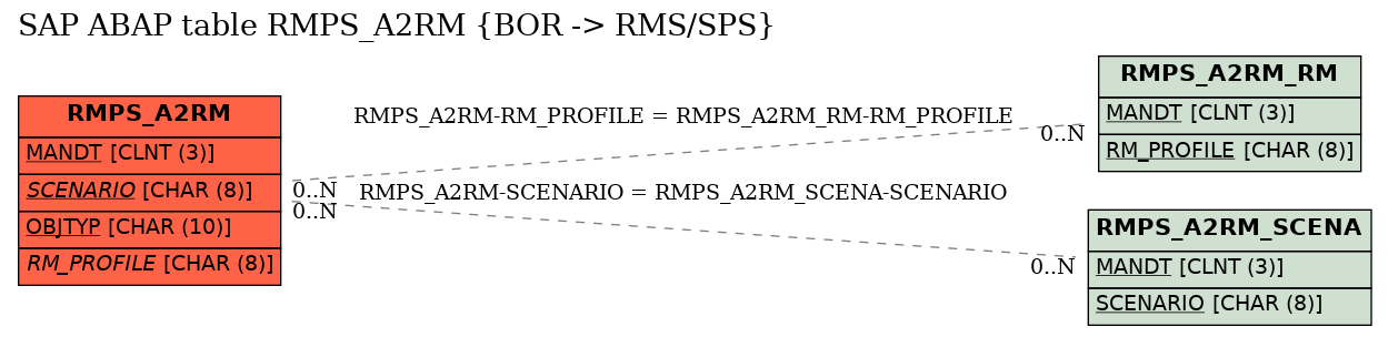 E-R Diagram for table RMPS_A2RM (BOR -> RMS/SPS)