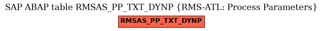 E-R Diagram for table RMSAS_PP_TXT_DYNP (RMS-ATL: Process Parameters)