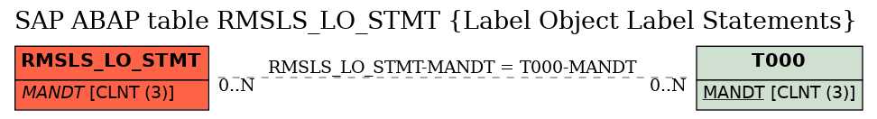 E-R Diagram for table RMSLS_LO_STMT (Label Object Label Statements)