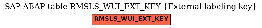 E-R Diagram for table RMSLS_WUI_EXT_KEY (External labeling key)