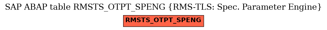 E-R Diagram for table RMSTS_OTPT_SPENG (RMS-TLS: Spec. Parameter Engine)