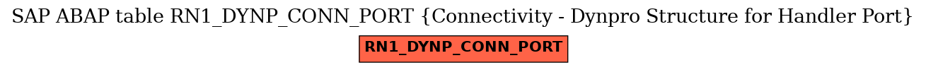 E-R Diagram for table RN1_DYNP_CONN_PORT (Connectivity - Dynpro Structure for Handler Port)