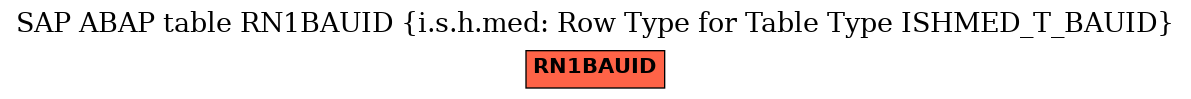 E-R Diagram for table RN1BAUID (i.s.h.med: Row Type for Table Type ISHMED_T_BAUID)