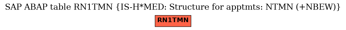 E-R Diagram for table RN1TMN (IS-H*MED: Structure for apptmts: NTMN (+NBEW))