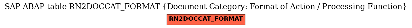 E-R Diagram for table RN2DOCCAT_FORMAT (Document Category: Format of Action / Processing Function)