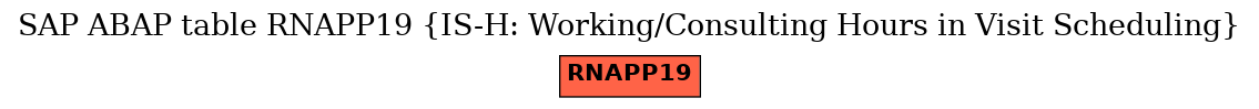 E-R Diagram for table RNAPP19 (IS-H: Working/Consulting Hours in Visit Scheduling)