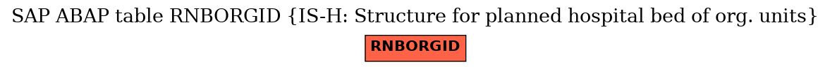 E-R Diagram for table RNBORGID (IS-H: Structure for planned hospital bed of org. units)