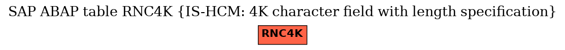 E-R Diagram for table RNC4K (IS-HCM: 4K character field with length specification)