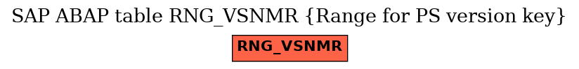 E-R Diagram for table RNG_VSNMR (Range for PS version key)