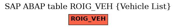 E-R Diagram for table ROIG_VEH (Vehicle List)