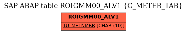 E-R Diagram for table ROIGMM00_ALV1 (G_METER_TAB)
