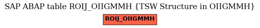 E-R Diagram for table ROIJ_OIIGMMH (TSW Structure in OIIGMMH)