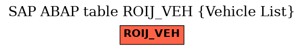 E-R Diagram for table ROIJ_VEH (Vehicle List)