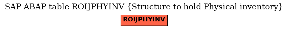 E-R Diagram for table ROIJPHYINV (Structure to hold Physical inventory)