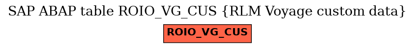E-R Diagram for table ROIO_VG_CUS (RLM Voyage custom data)