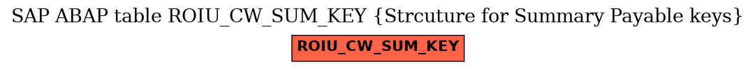 E-R Diagram for table ROIU_CW_SUM_KEY (Strcuture for Summary Payable keys)