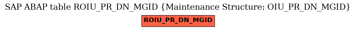 E-R Diagram for table ROIU_PR_DN_MGID (Maintenance Structure: OIU_PR_DN_MGID)