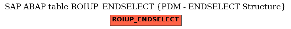 E-R Diagram for table ROIUP_ENDSELECT (PDM - ENDSELECT Structure)