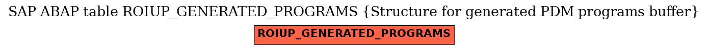 E-R Diagram for table ROIUP_GENERATED_PROGRAMS (Structure for generated PDM programs buffer)