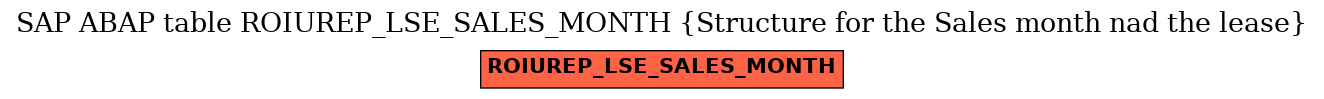 E-R Diagram for table ROIUREP_LSE_SALES_MONTH (Structure for the Sales month nad the lease)