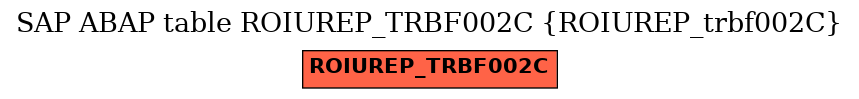 E-R Diagram for table ROIUREP_TRBF002C (ROIUREP_trbf002C)