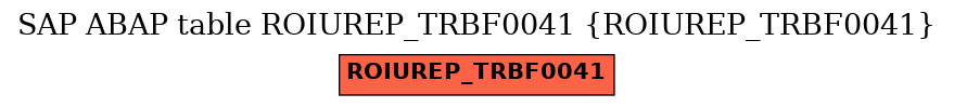 E-R Diagram for table ROIUREP_TRBF0041 (ROIUREP_TRBF0041)