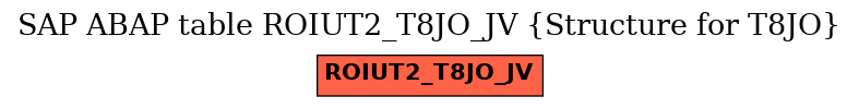 E-R Diagram for table ROIUT2_T8JO_JV (Structure for T8JO)
