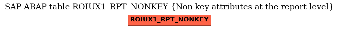 E-R Diagram for table ROIUX1_RPT_NONKEY (Non key attributes at the report level)
