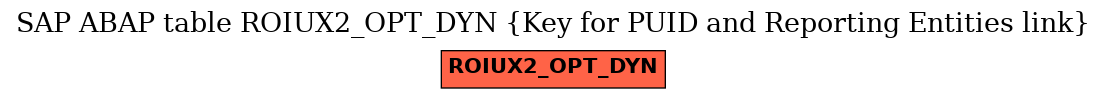 E-R Diagram for table ROIUX2_OPT_DYN (Key for PUID and Reporting Entities link)