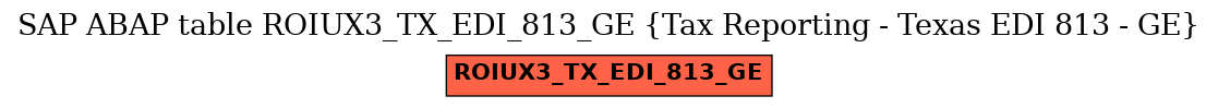 E-R Diagram for table ROIUX3_TX_EDI_813_GE (Tax Reporting - Texas EDI 813 - GE)