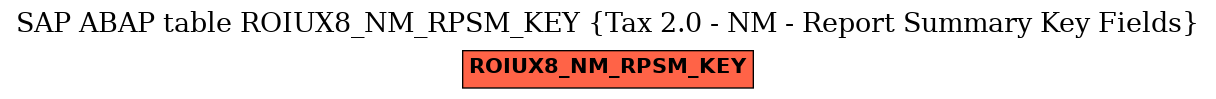 E-R Diagram for table ROIUX8_NM_RPSM_KEY (Tax 2.0 - NM - Report Summary Key Fields)