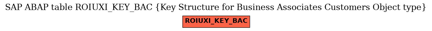 E-R Diagram for table ROIUXI_KEY_BAC (Key Structure for Business Associates Customers Object type)